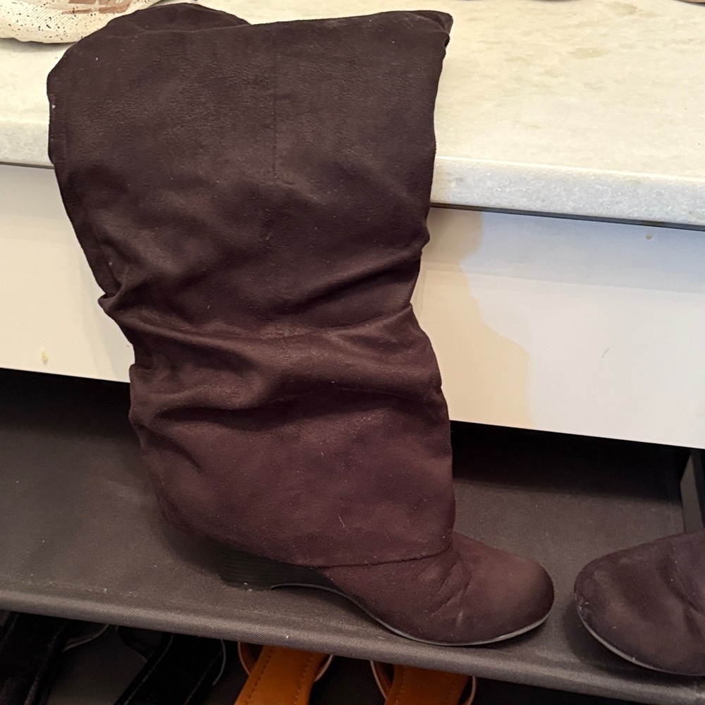 UNIONBAY Women's Dark Brown Slouch Boots